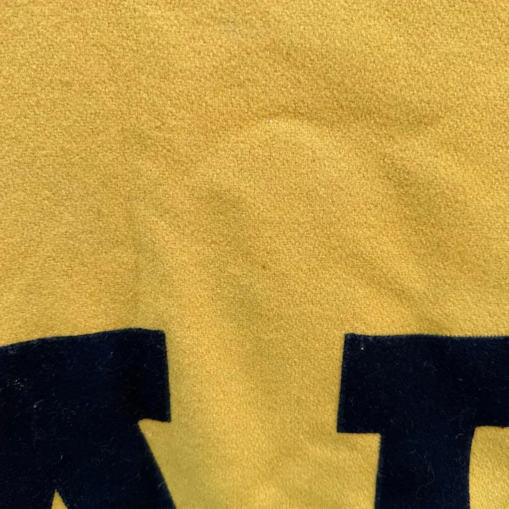 Vintage Collegiate Traditions Army Wool Blanket‎ Yellow Black USA Made 90's